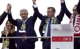 Özgür Özel, Mansur Yavaş ve Erdal Beşikçioğlu bir arada