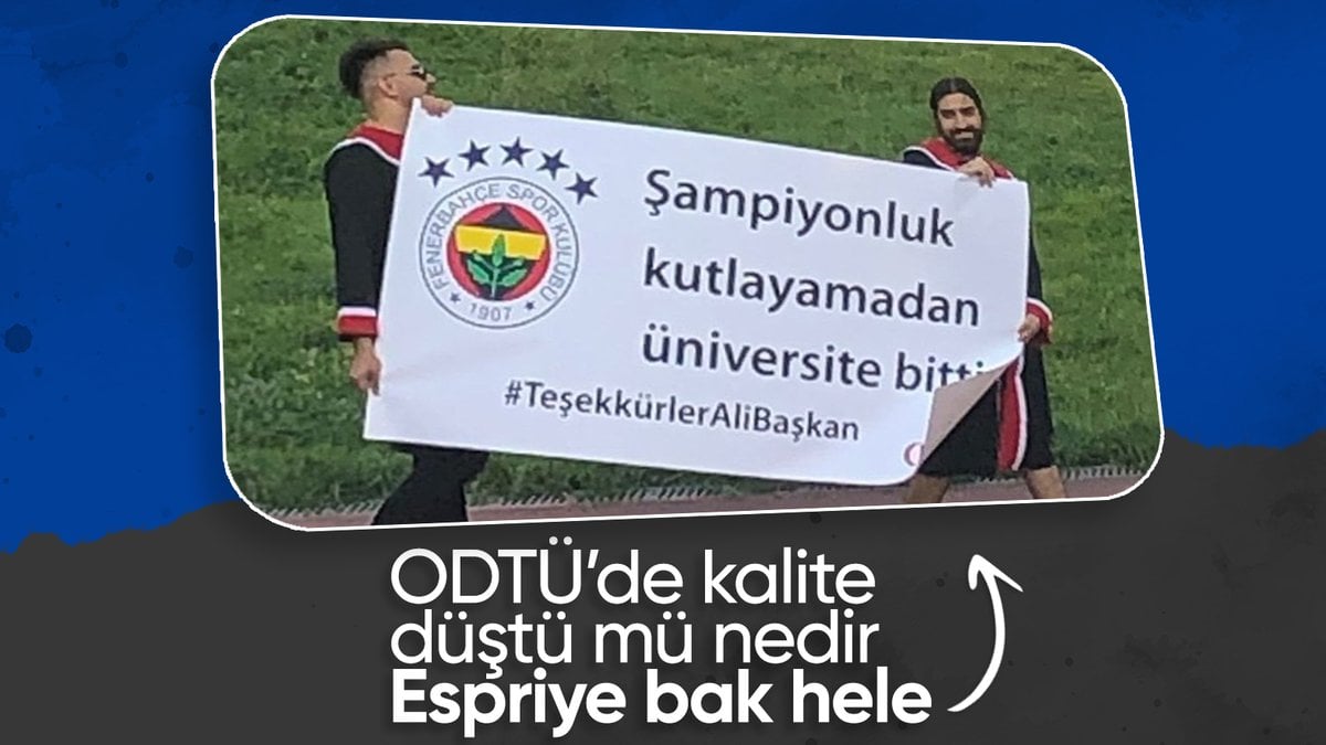 ODTÜ mezuniyet töreninde açılan pankartlar yine dikkat çekti